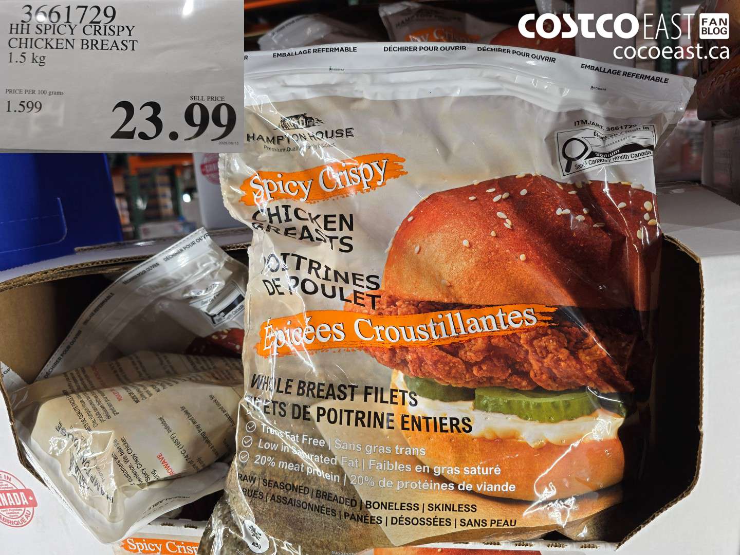 3661729 HH SPICY CRISPY CHICKEN BREAST 1.5 kg $23.99