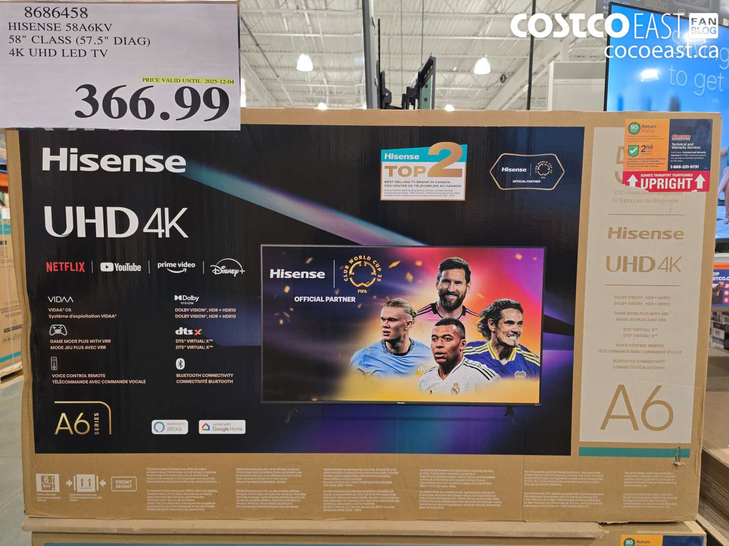 8686458 HISENSE 58A6KV 58