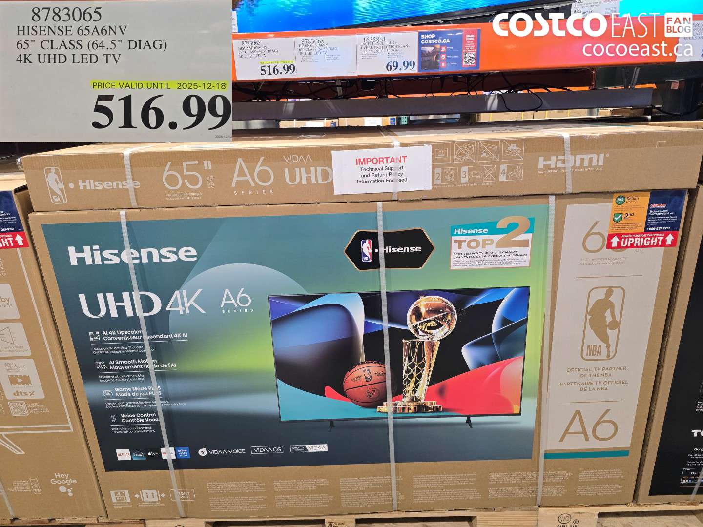 8783065 HISENSE 65A6NV 65