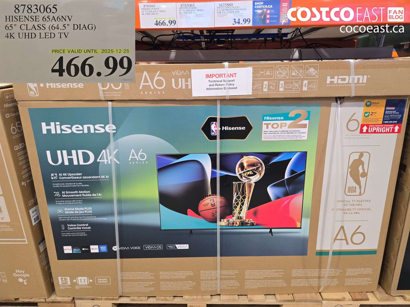 8783065 HISENSE 65A6NV 65