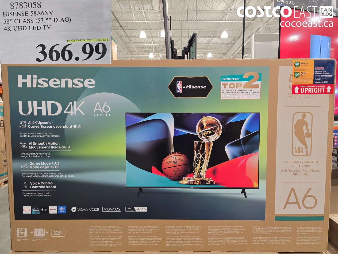 8783058 HISENSE S8A6NV 58