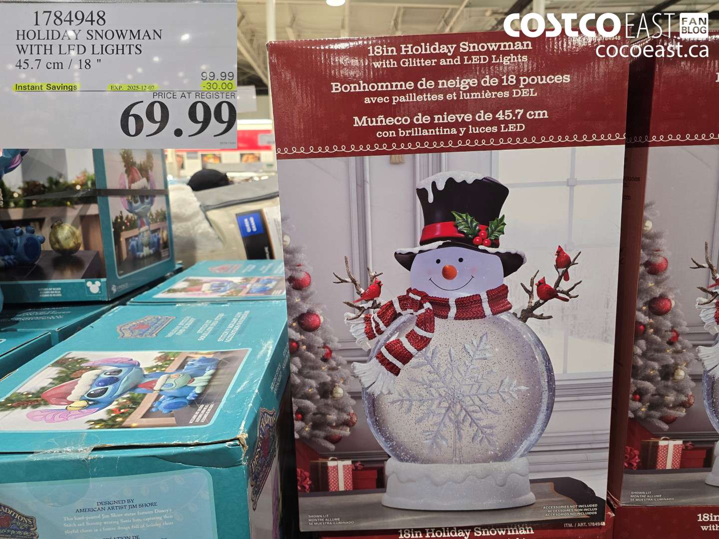 1784948 HOLIDAY SNOWMAN WITH LED LIGHTS 45.7 cm / 18