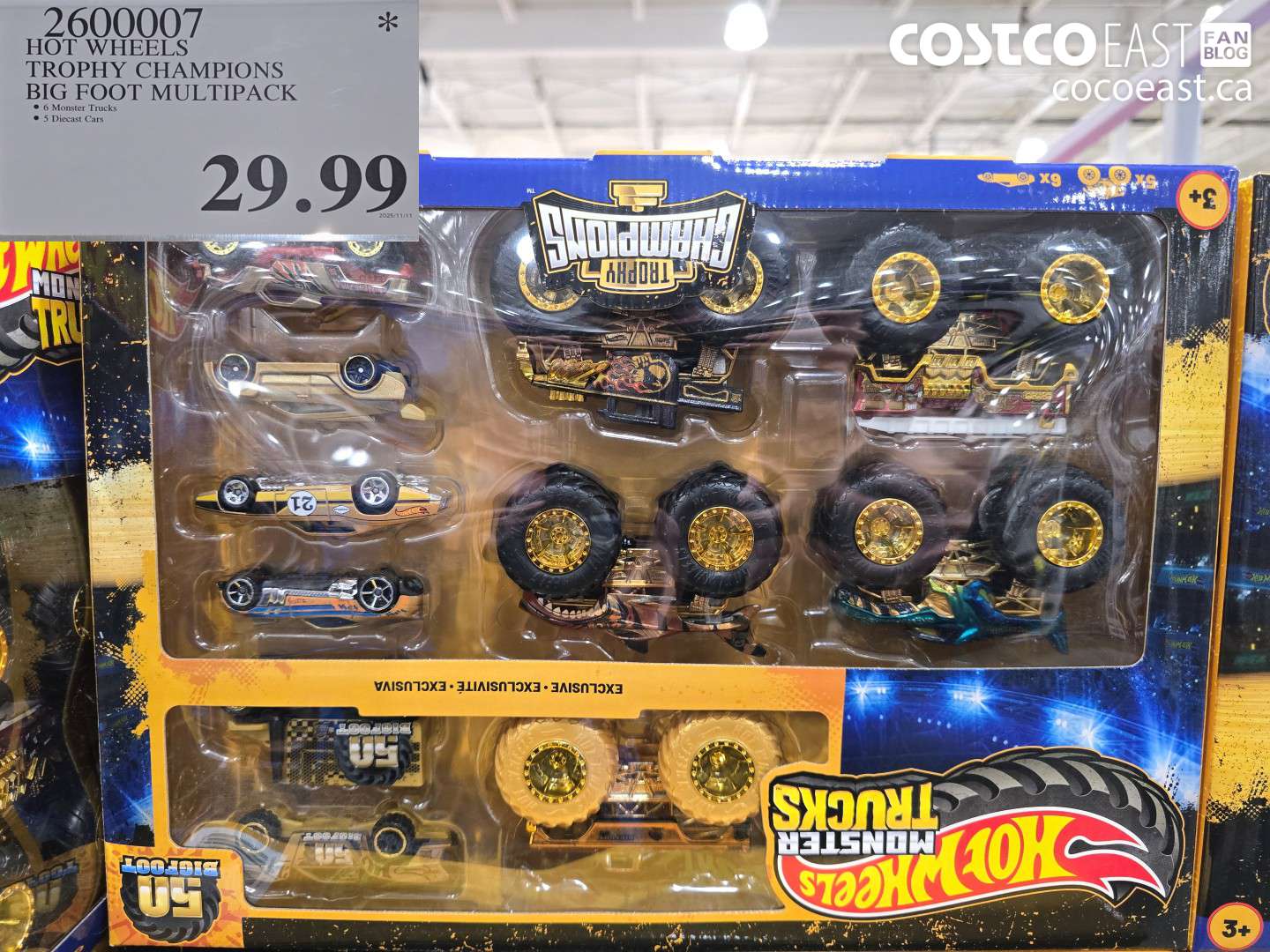 2600007 HOT WHEELS TROPHY CHAMPIONS BIG FOOT MULTIPACK $29.99