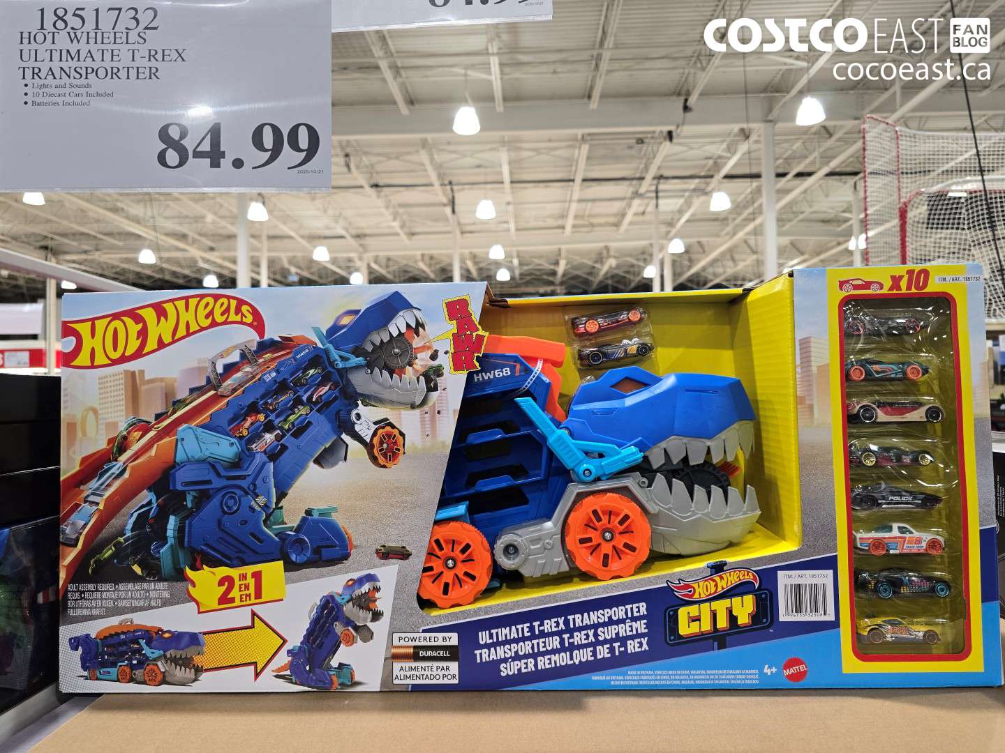 1851732 HOT WHEELS ULTIMATE T-REX TRANSPORTER $84.99