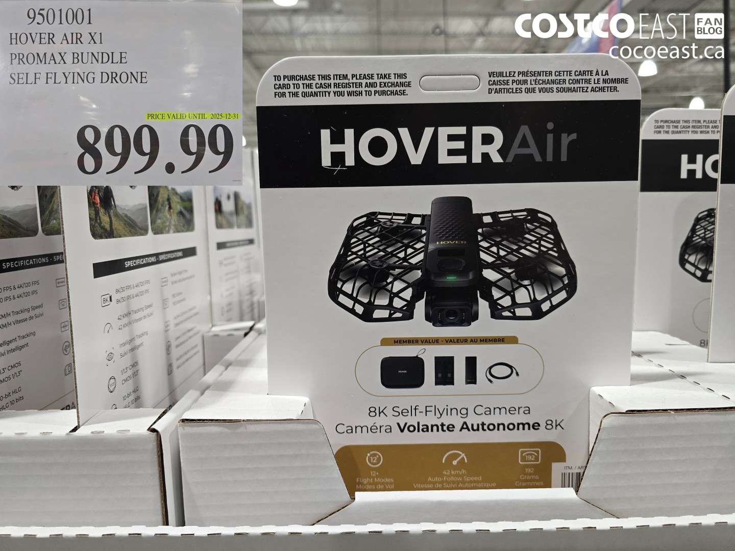 9501001 HOVER AIR X1 PROMAX BUNDLE SELF FLYING DRONE $899.99