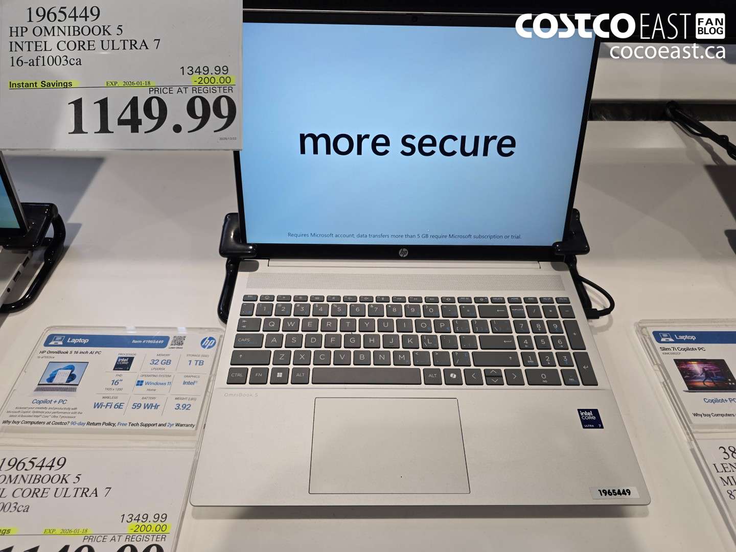 1965449 HP OMNIBOOK 5 INTEL CORE ULTRA 7 16-af1003ca ($200.00 INSTANT SAVINGS EXPIRES ON 2026-01-18) $1149.99