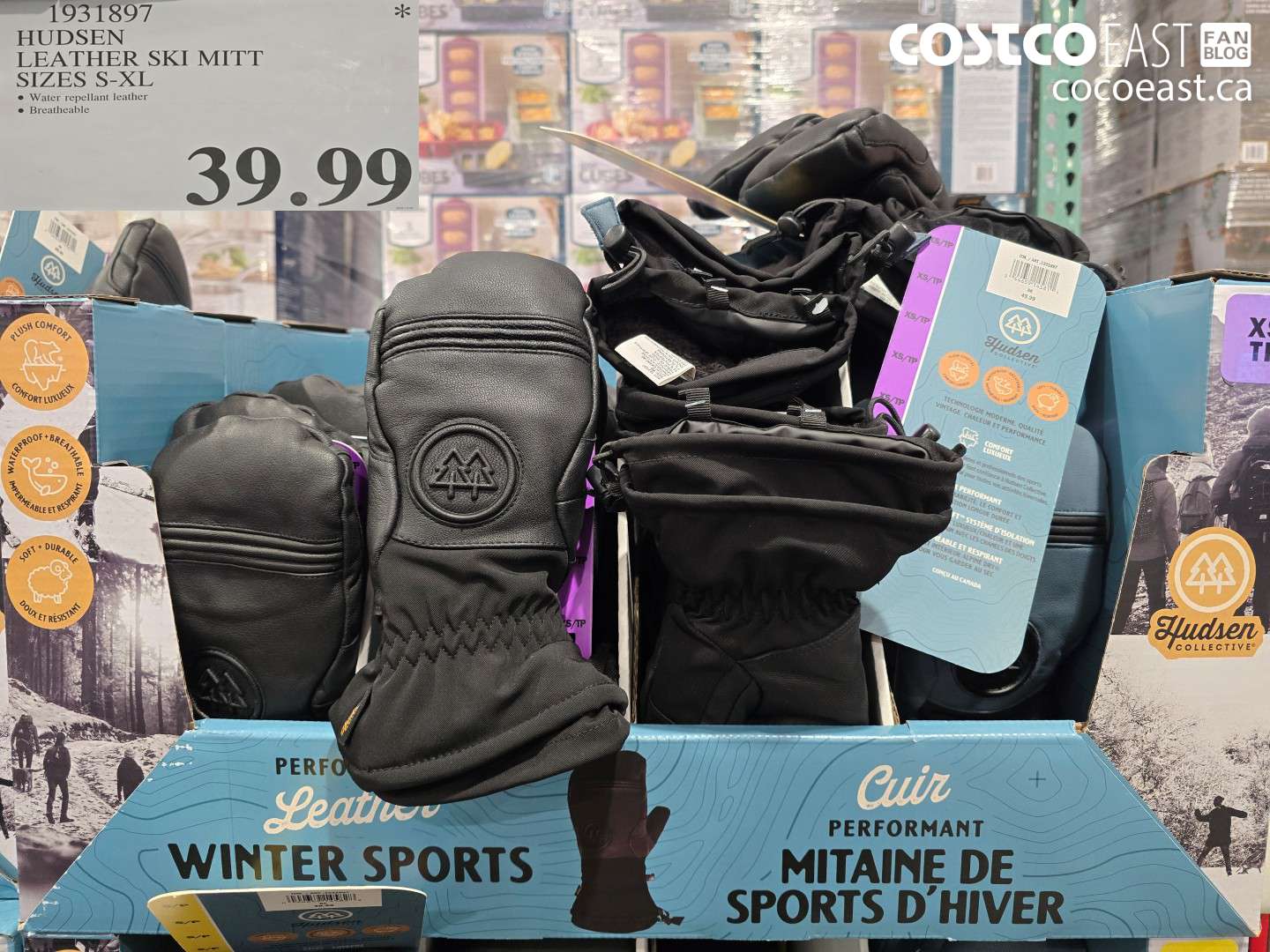 1931897 HUDSEN LEATHER SKI MITT SIZES S-XL $39.99
