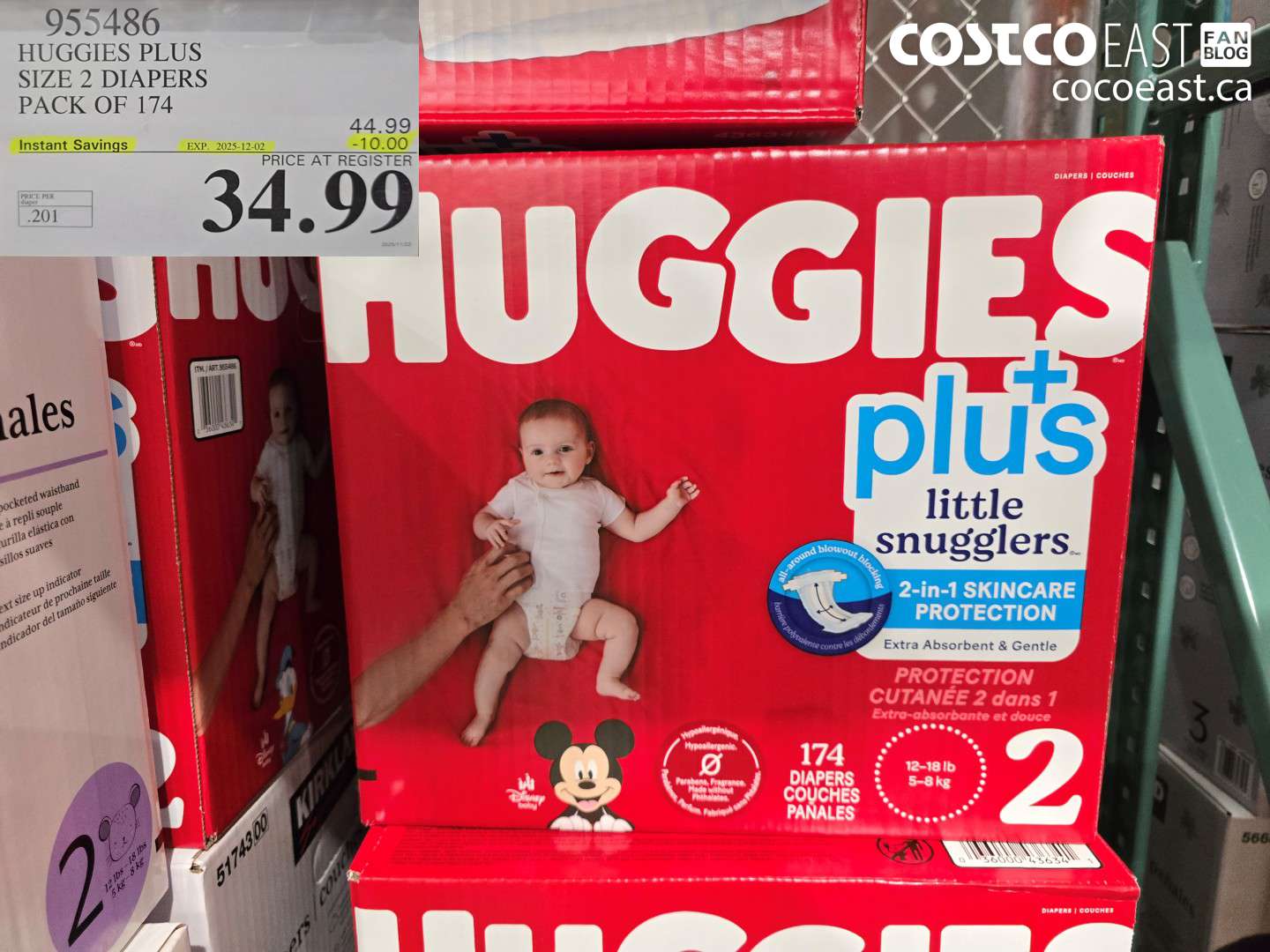 955486 HUGGIES PLUS SIZE 2 DIAPERS Pack of 174 ($10.00 INSTANT SAVINGS EXPIRES ON 2025-12-02) $34.99