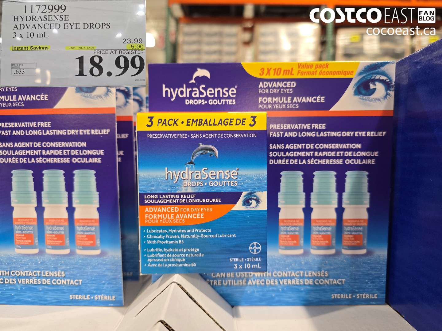 1172999 HYDRASENSE ADVANCED EYE DROPS 3 x 10ML ($5.00 INSTANT SAVINGS EXPIRES ON 2025-12-21) $18.99