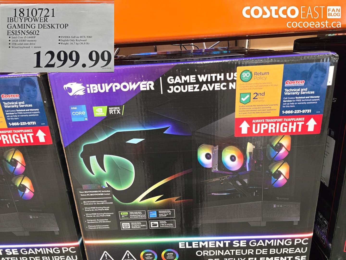 1810721 IBUYPOWER GAMING DESKTOP ESI5N5602 $1299.99