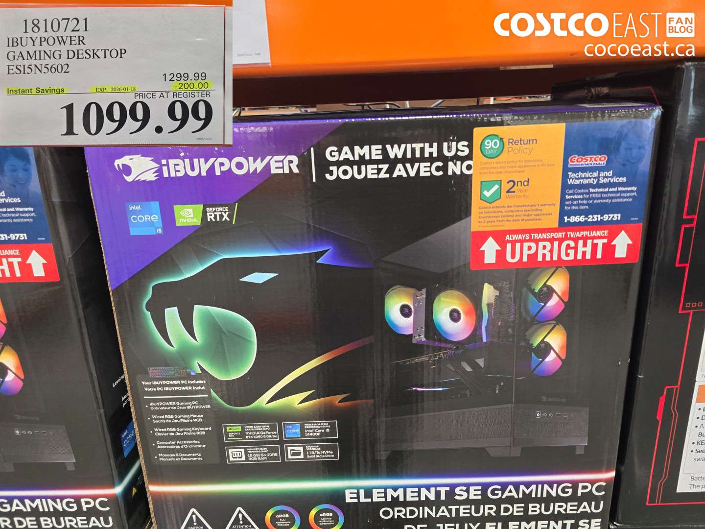 1810721 IBUYPOWER GAMING DESKTOP ESI5N5602 ($200.00 INSTANT SAVINGS EXPIRES ON 2026-01-18) $1099.99