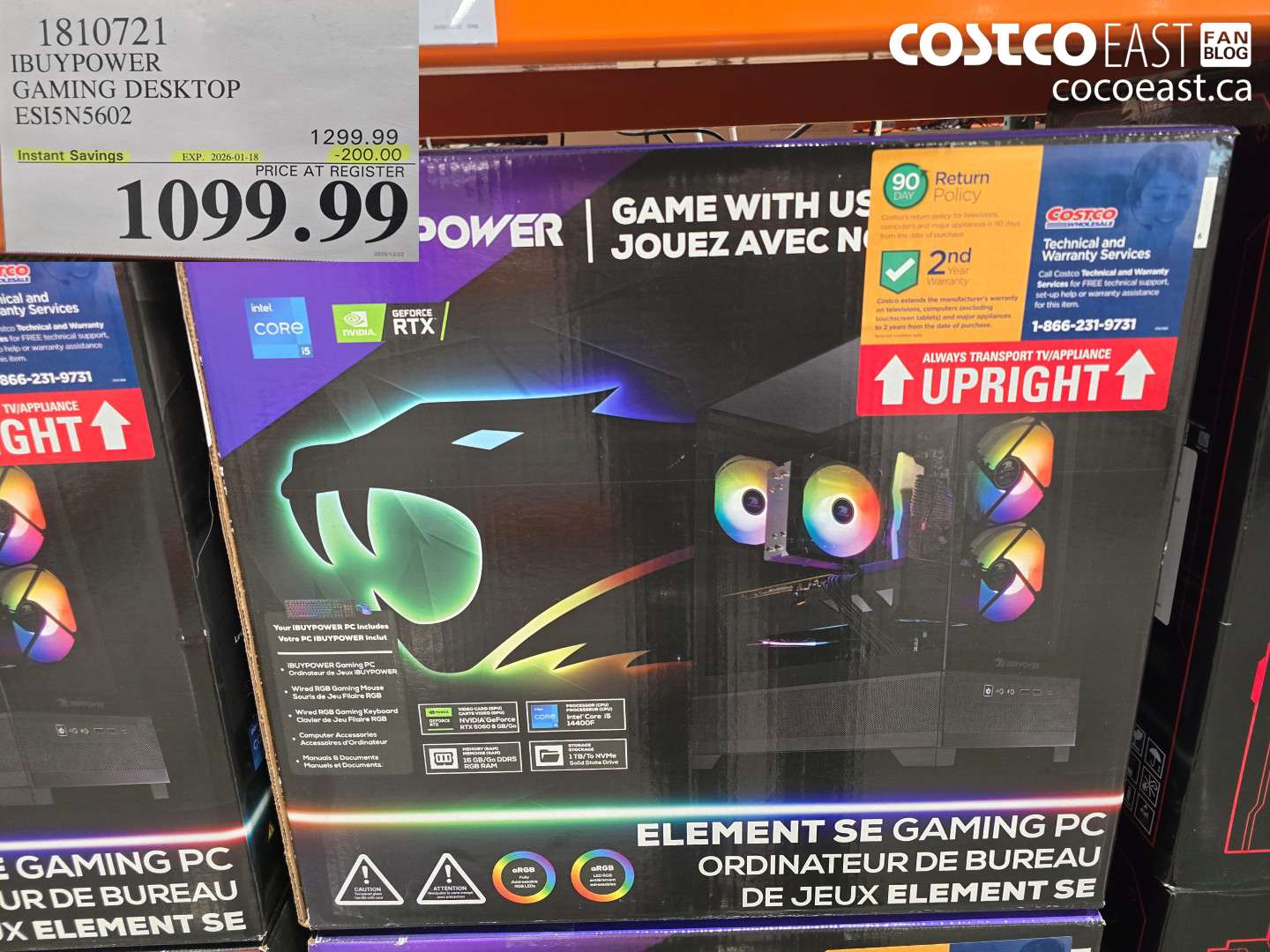 1810721 IBUYPOWER GAMING DESKTOP ESI5N5602 ($200.00 INSTANT SAVINGS EXPIRES ON 2026-01-18) $1099.99