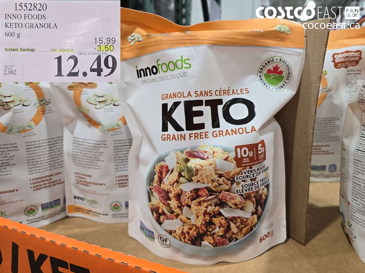 1552820 INNO FOODS KETO GRANOLA 600 G ($3.50 INSTANT SAVINGS EXPIRES ON 2026-01-18) $12.49