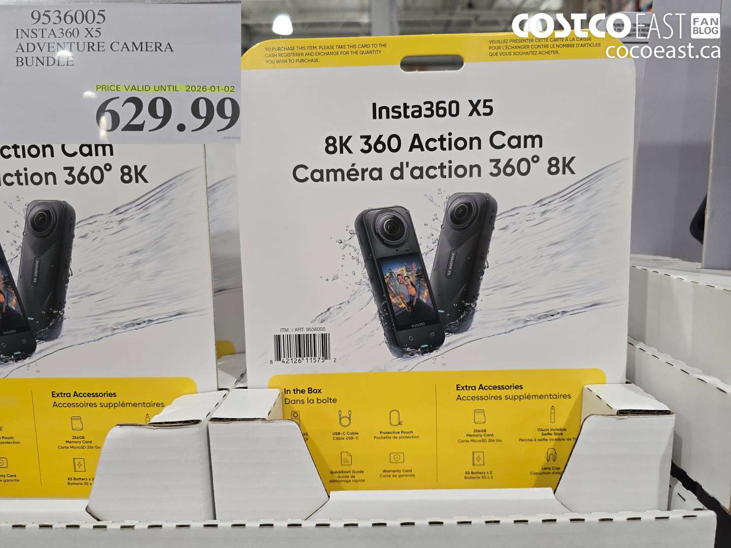 9536005 INSTA360 X5 ADVENTURE CAMERA BUNDLE $629.99