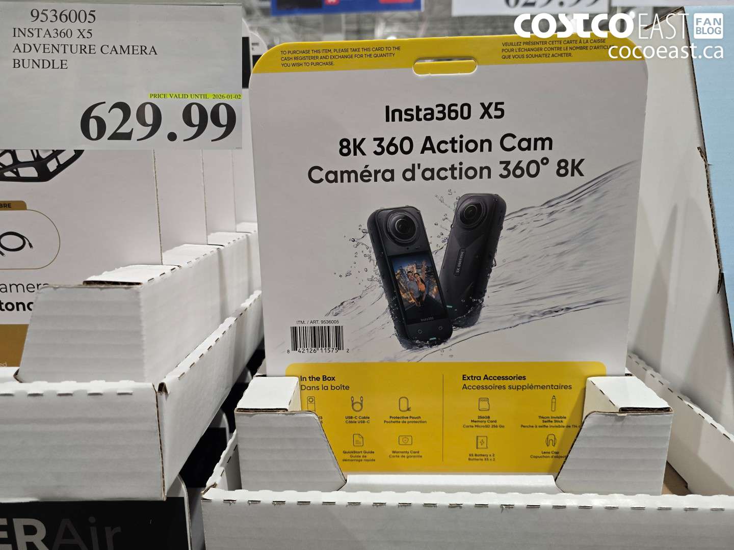 9536005 INSTA360 X5 ADVENTURE CAMERA BUNDLE $629.99