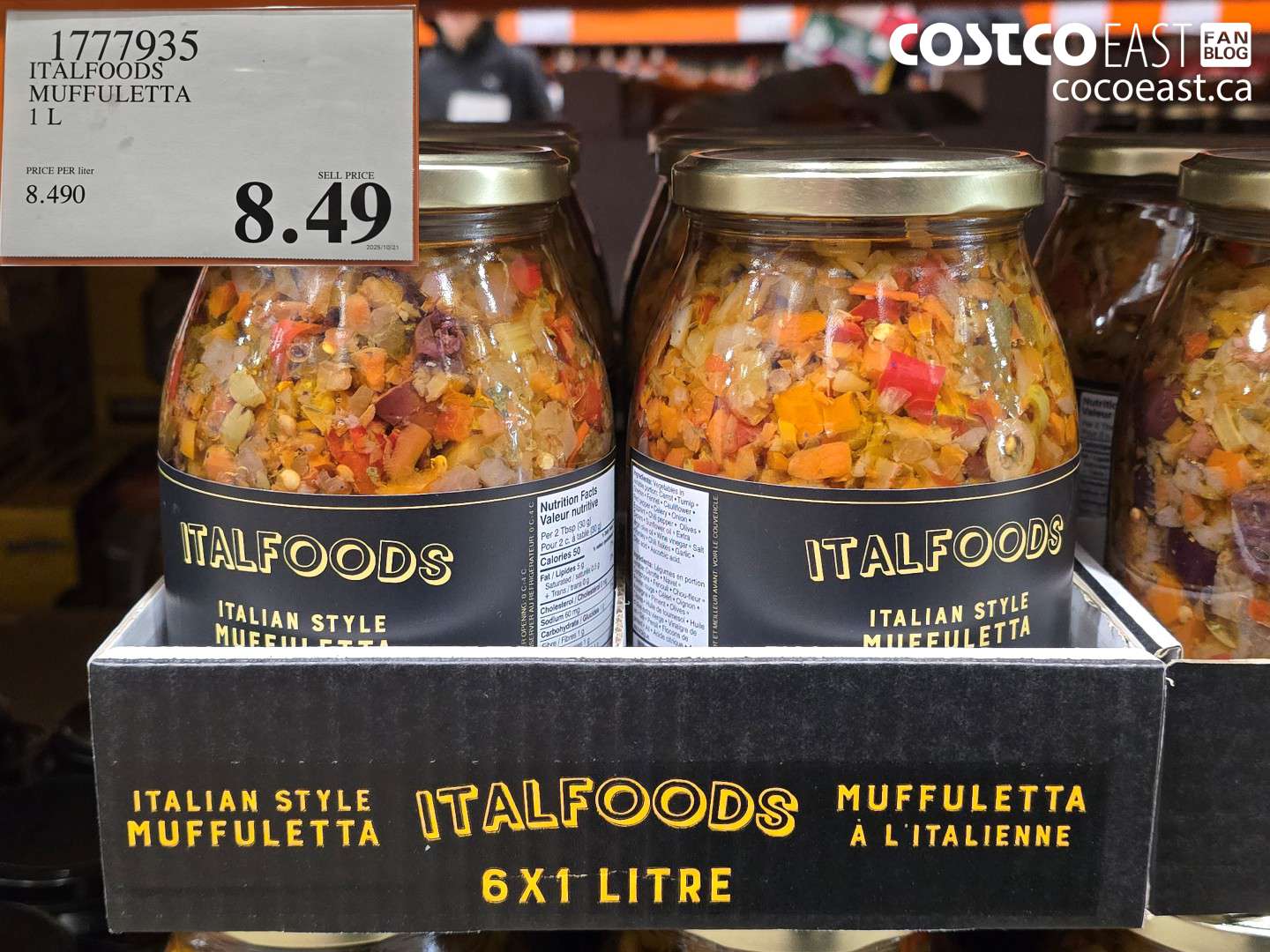 1777935 ITALFOODS MUFFULETTA 1 L $8.49
