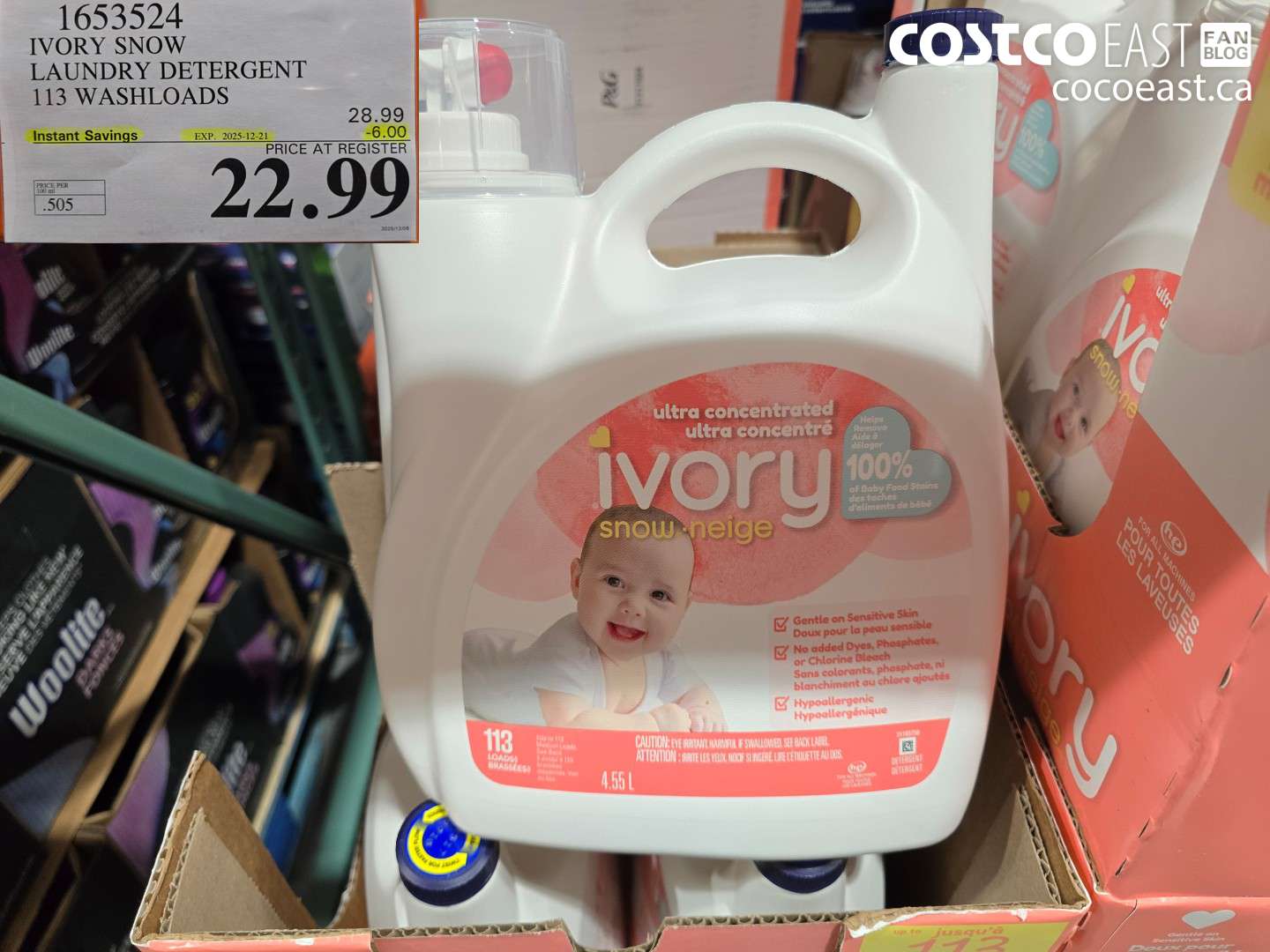 1653524 IVORY SNOW LAUNDRY DETERGENT 113 washloads ($6.00 INSTANT SAVINGS EXPIRES ON 2025-12-21) $22.99