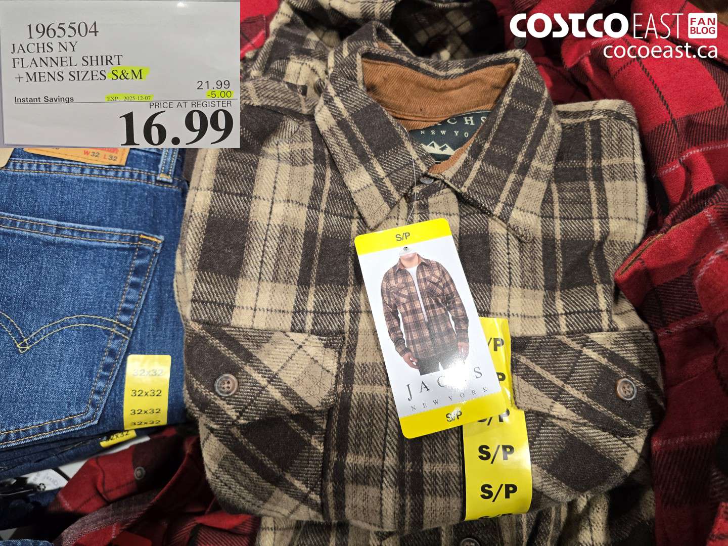 1965504 JACHS NY FLANNEL SHIRT +MENS SIZES S&M ($5.00 INSTANT SAVINGS EXPIRES ON 2025-12-07) $16.99