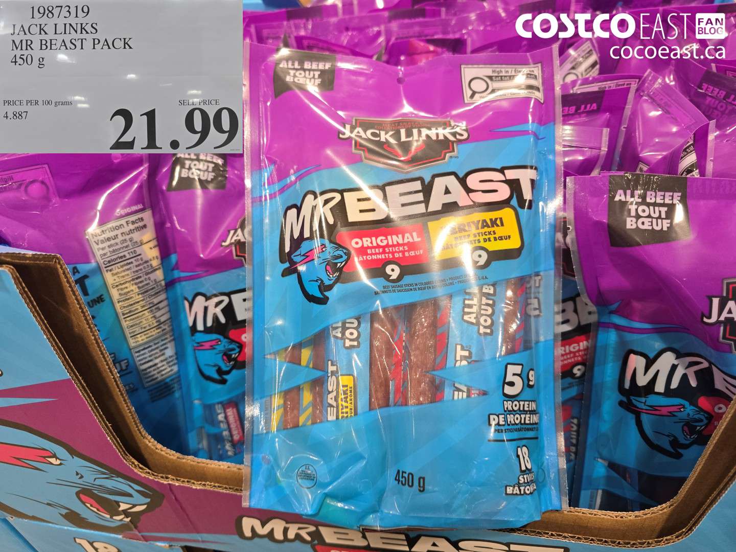 1987319 JACK LINKS MR BEAST PACK 450 g $21.99