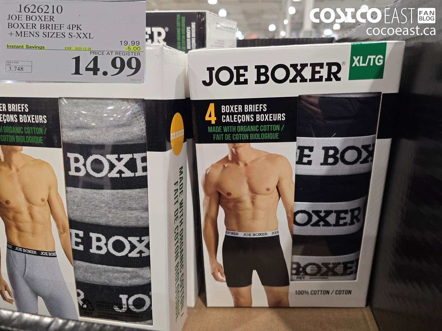 1626210 JOE BOXER BOXER BRIEF 4PK +MENS SIZES S-XXL ($5.00 INSTANT SAVINGS EXPIRES ON 2025-12-28) $14.99