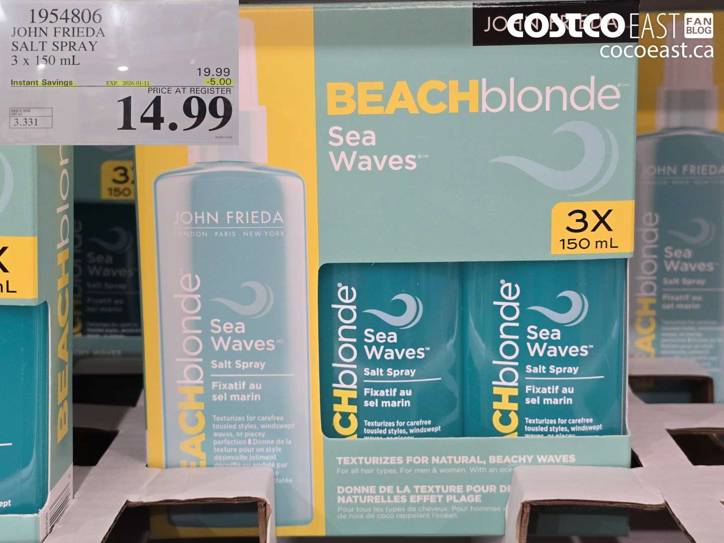 1954806 JOHN FRIEDA SALT SPRAY 3 X 150 ML ($5.00 INSTANT SAVINGS EXPIRES ON 2026-01-11) $14.99