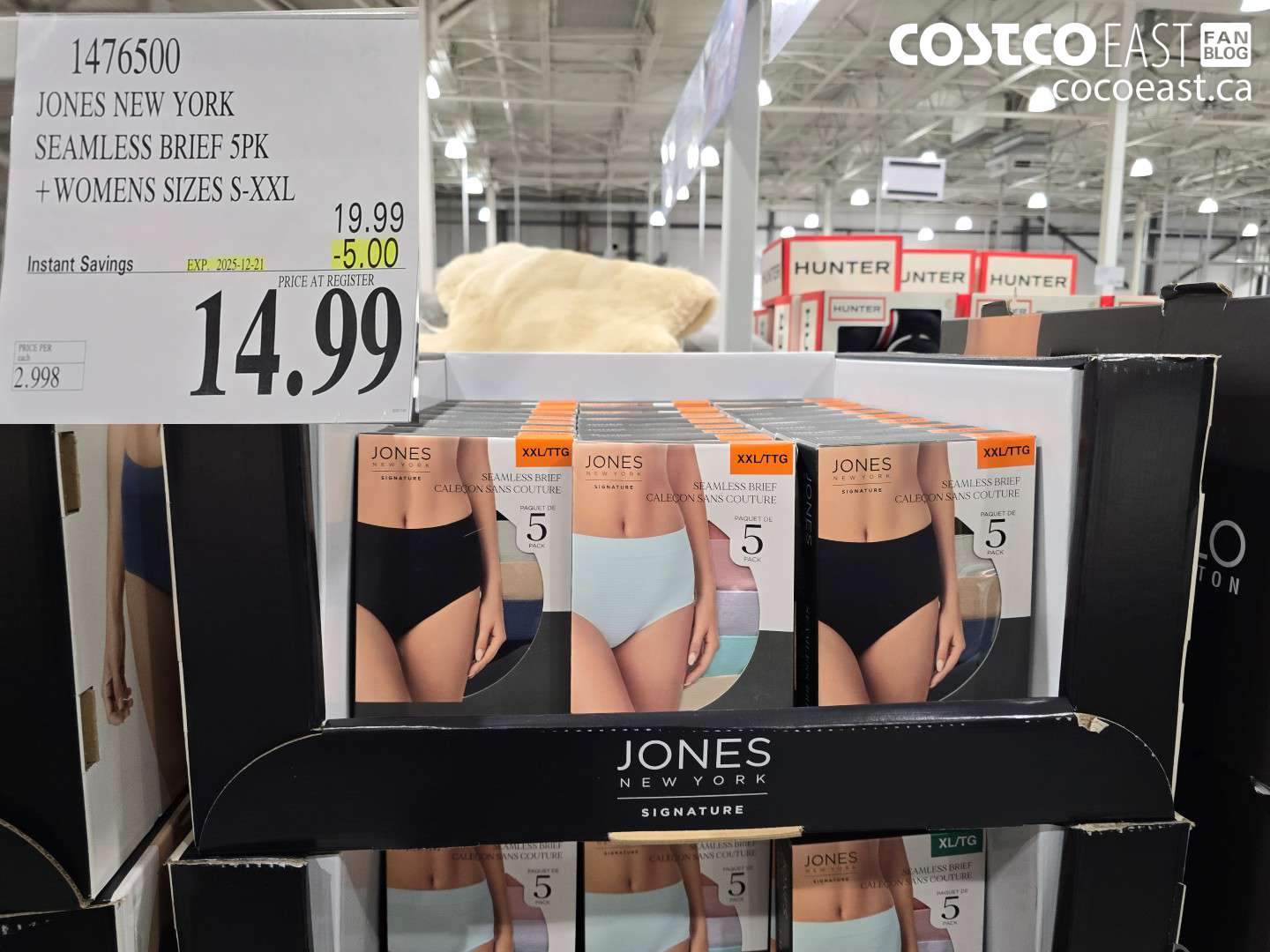 1476500 JONES NEW YORK BRIEF 5PK +LADIES SIZES S-XXL ($5.00 INSTANT SAVINGS EXPIRES ON 2025-12-21) $14.99
