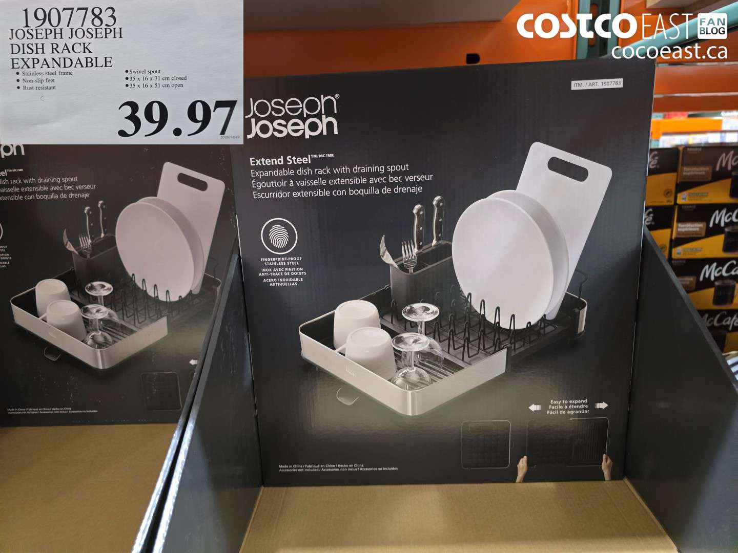 1907783 JOSEPH JOSEPH DISH RACK EXPANDABLE $39.97