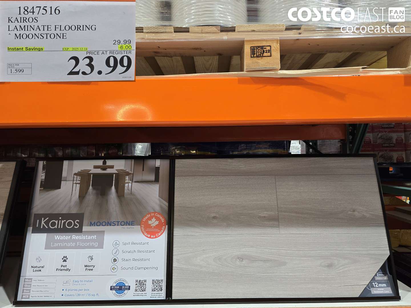 1847516 KAIROS LAMINATE FLOORING MOONSTONE ($6.00 INSTANT SAVINGS EXPIRES ON 2025-12-14) $23.99