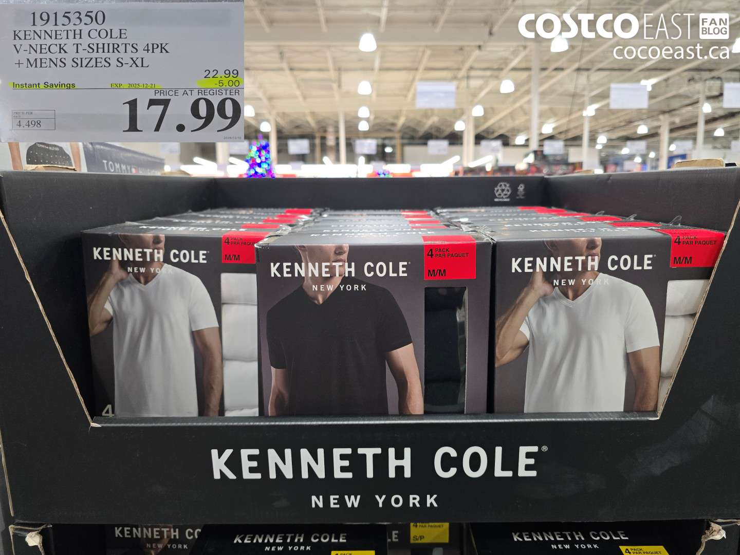 1915350 KENNETH COLE V-NECK T-SHIRTS 4PK +MENS SIZES S-XL ($5.00 INSTANT SAVINGS EXPIRES ON 2025-12-21) $17.99