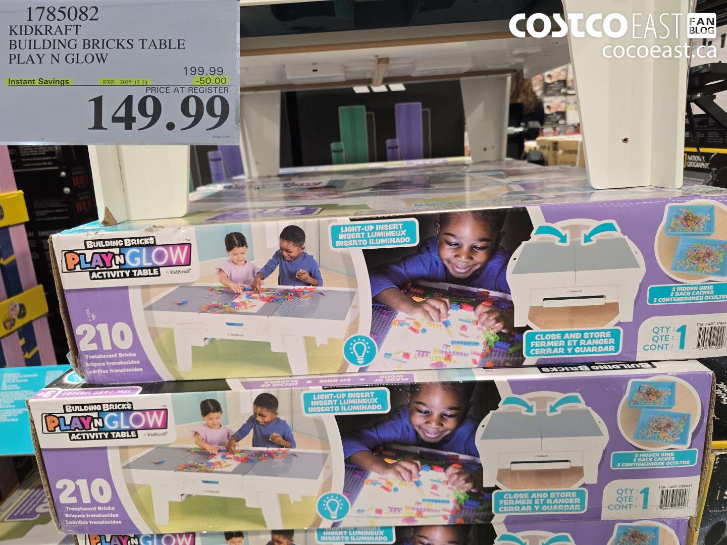 1785082 KIDKRAFT BUILDING BRICKS TABLE PLAY N GLOW ($50.00 INSTANT SAVINGS EXPIRES ON 2025-12-24) $149.99