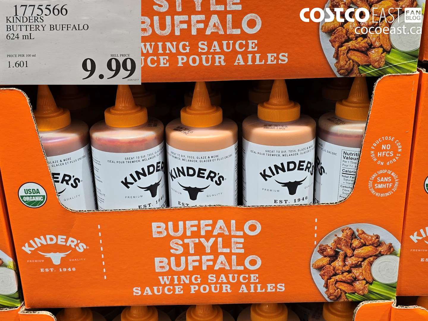 1775566 KINDERS BUTTERY BUFFALO 624 mL $9.99