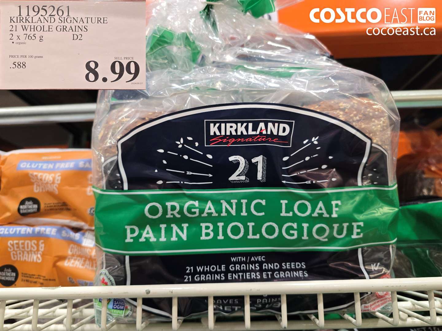 1195261 KIRKLAND SIGNATURE 21 WHOLE GRAINS 2 X 765 G $8.99