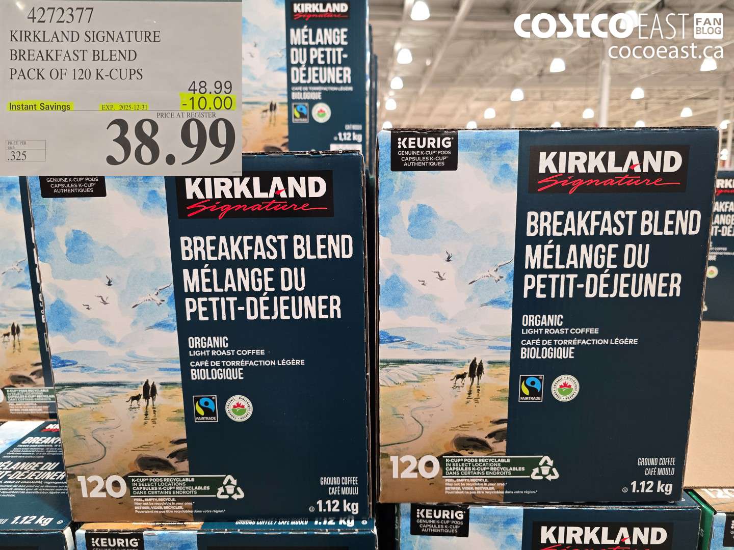 4272377 KIRKLAND SIGNATURE BREAKFAST BLEND PACK OF 120 K-CUPS ($10.00 INSTANT SAVINGS EXPIRES ON 2025-12-31) $38.99