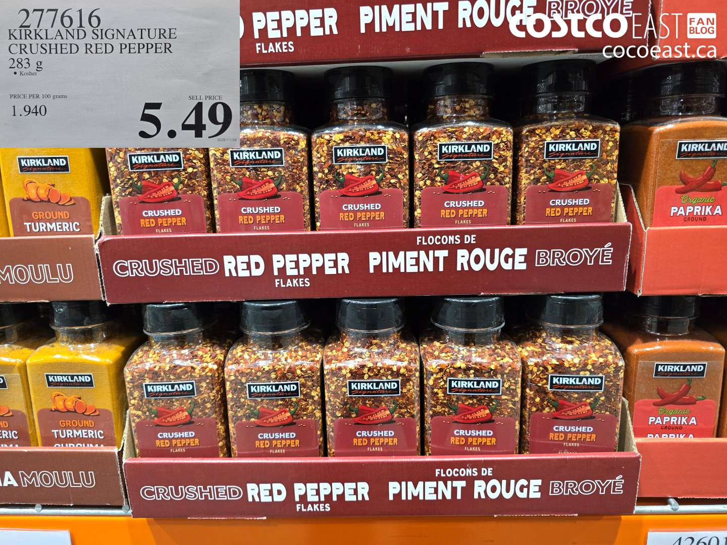 277616 KIRKLAND SIGNATURE CRUSHED RED PEPPER 283 G $5.49