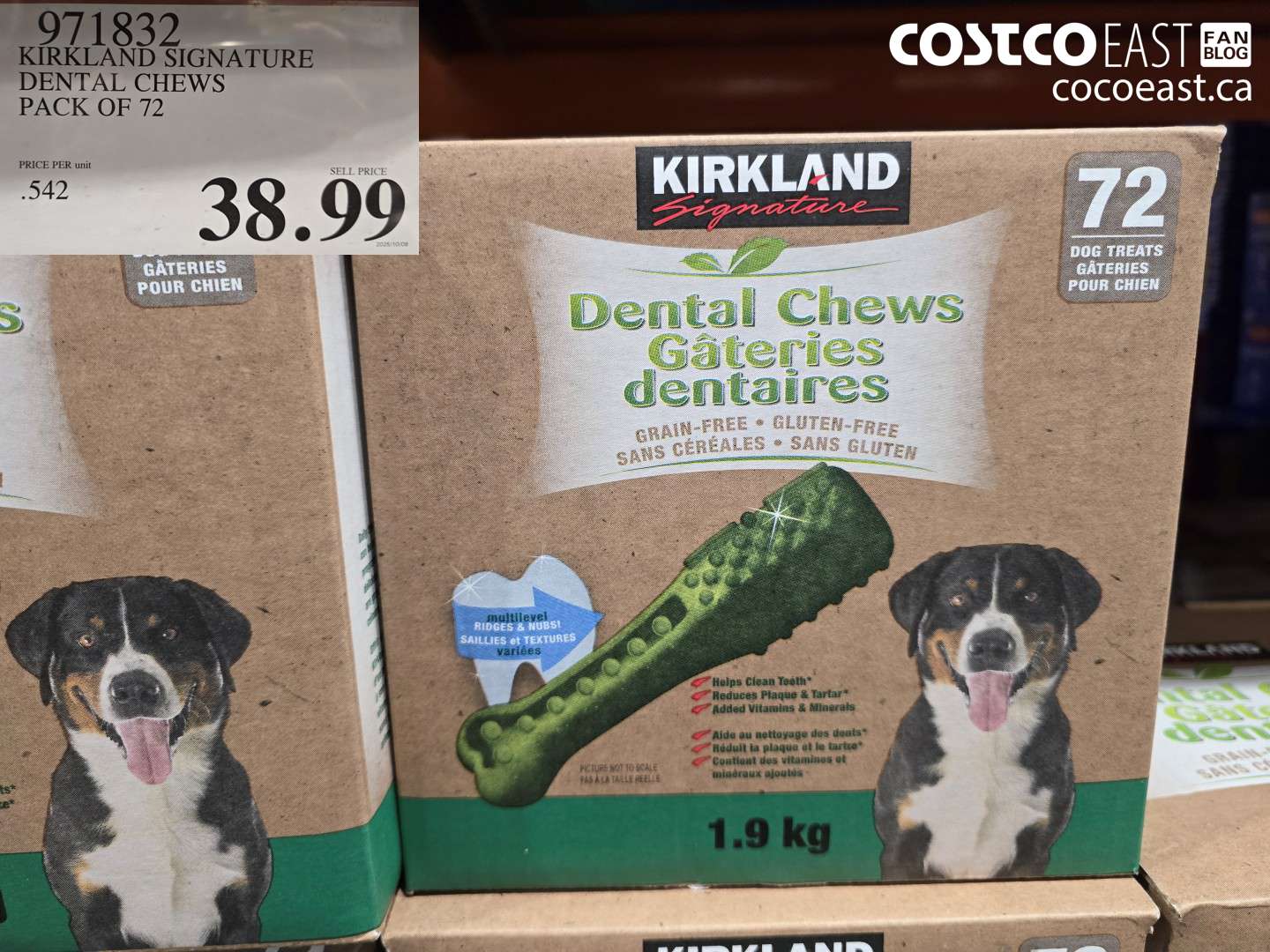 971832 KIRKLAND SIGNATURE DENTAL CHEWS BACK OF 72 $38.99