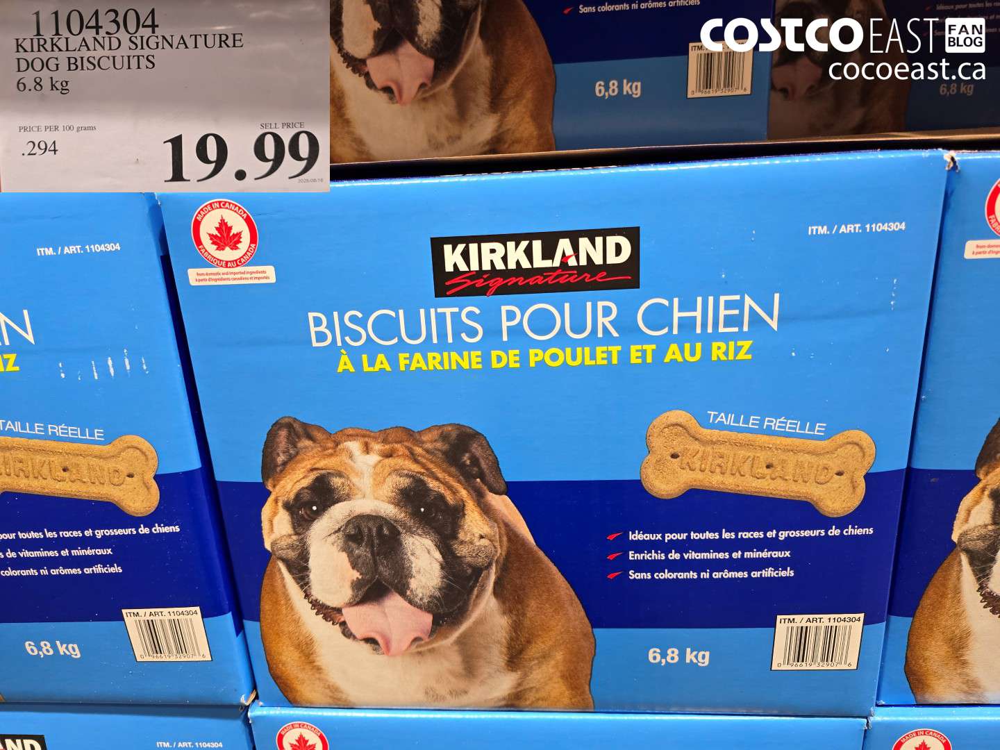 1104304 KIRKLAND SIGNATURE DOG BISCUITS 6.8 KG $19.99