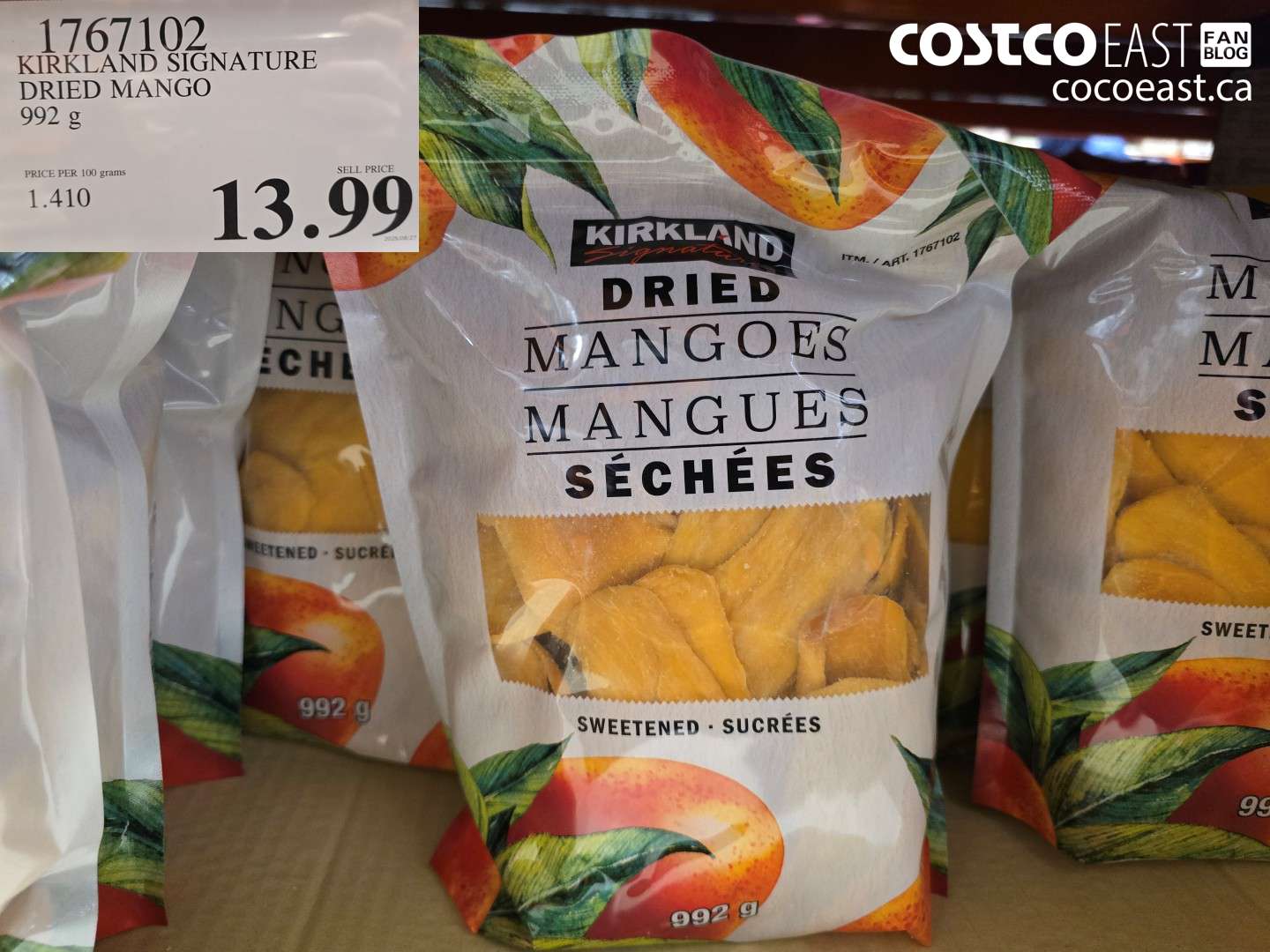 1767102 KIRKLAND SIGNATURE DRIED MANGO 992 G $13.99