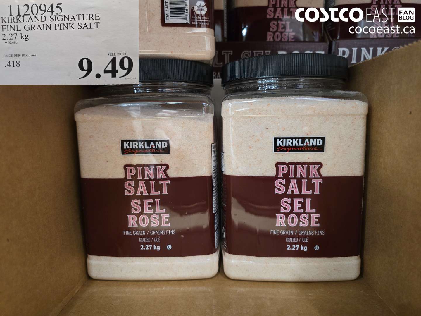 1120945 KIRKLAND SIGNATURE FINE GRAIN PINK SALT 2.27 KG $9.49