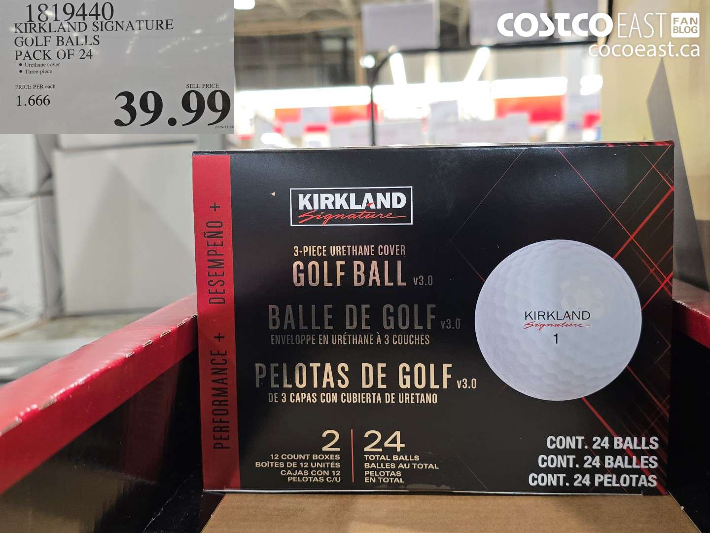 1819440 KIRKLAND SIGNATURE GOLF BALLS PACK OF 24 $39.99