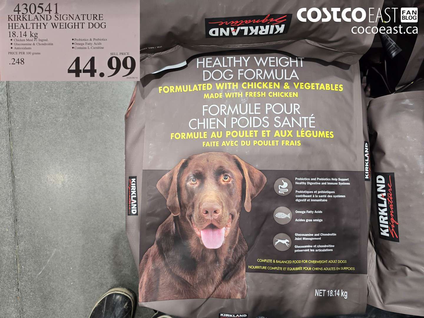430541 KIRKLAND SIGNATURE HEALTHY WEIGHT DOG 18.14 kg $44.99