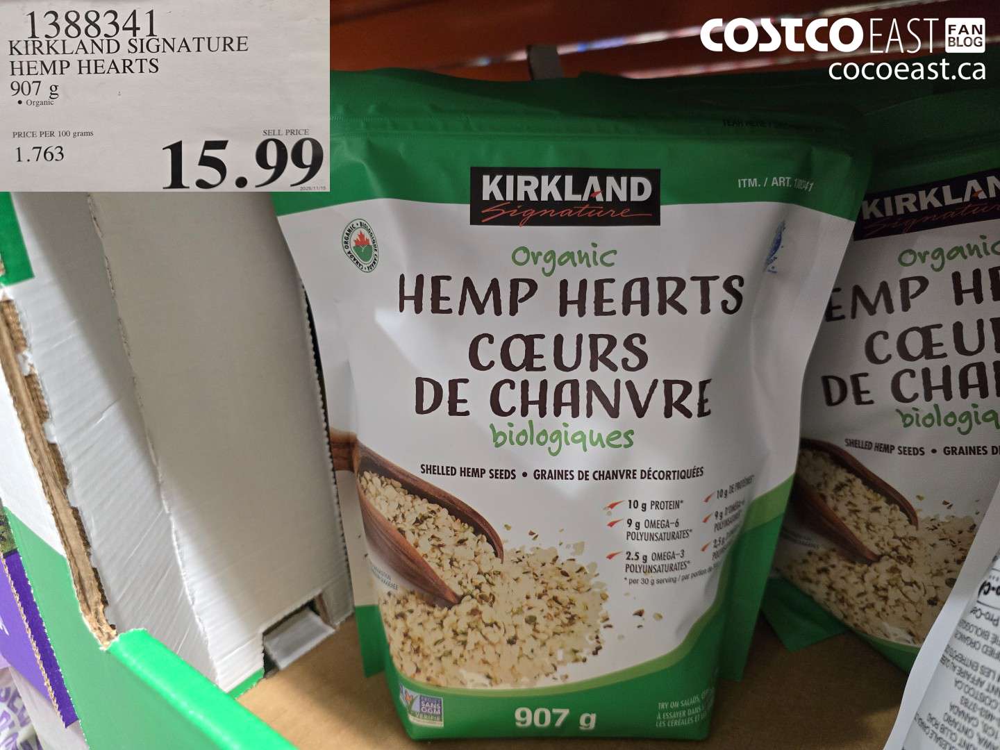 1388341 KIRKLAND SIGNATURE HEMP HEARTS 907 G $15.99