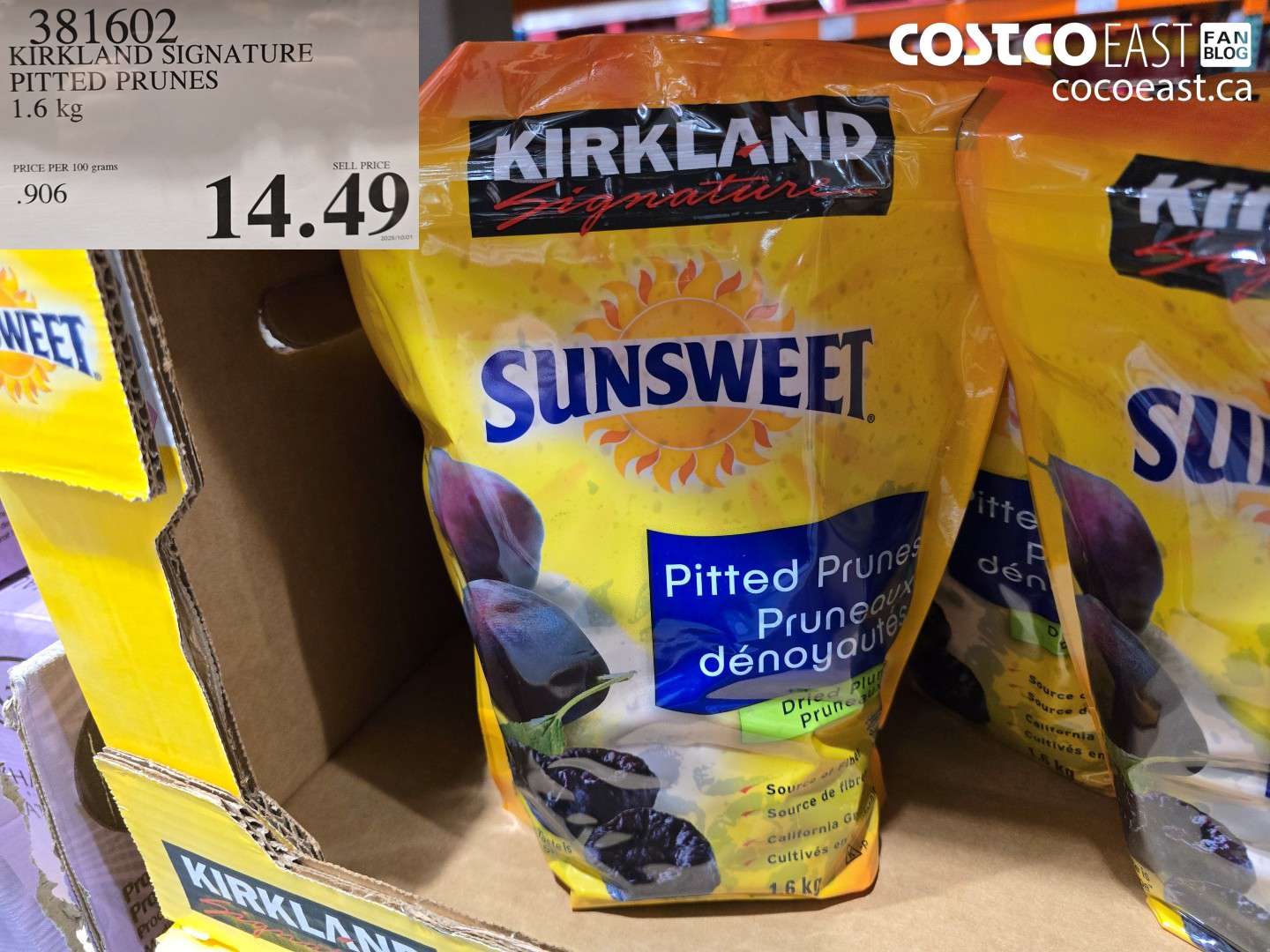 381602 KIRKLAND SIGNATURE PITTED PRUNES 1.6 KG $14.49