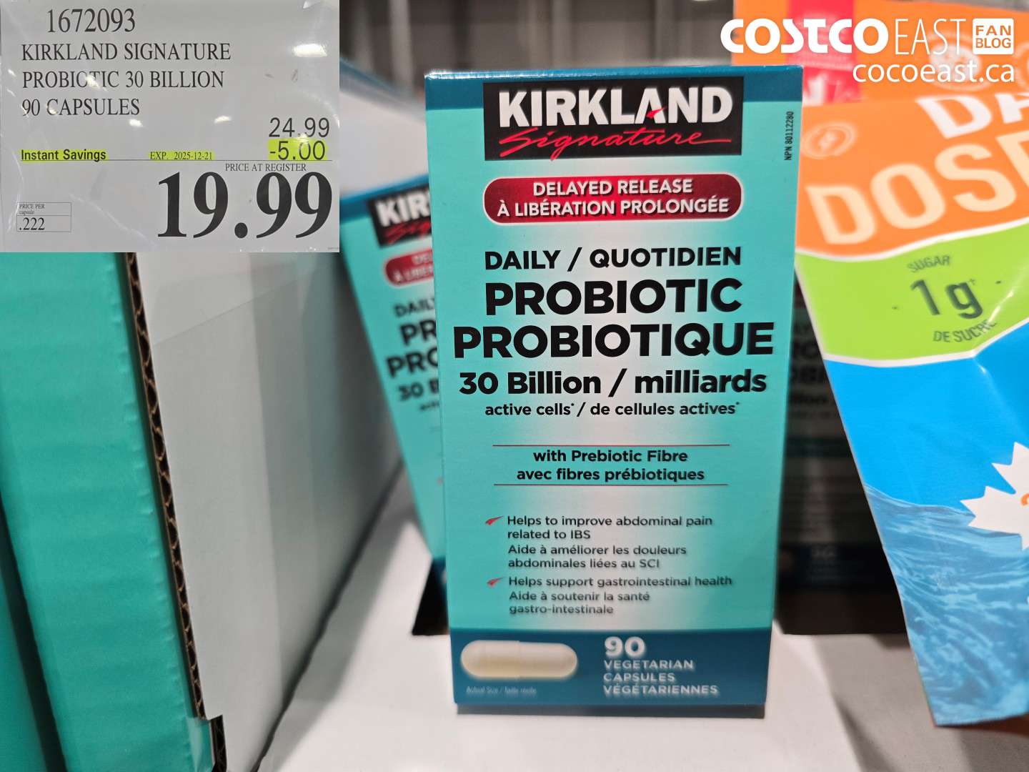 1672093 KIRKLAND SIGNATURE PROBIOTIC 30 BILLION 90 CAPSULES ($5.00 INSTANT SAVINGS EXPIRES ON 2025-12-21) $19.99