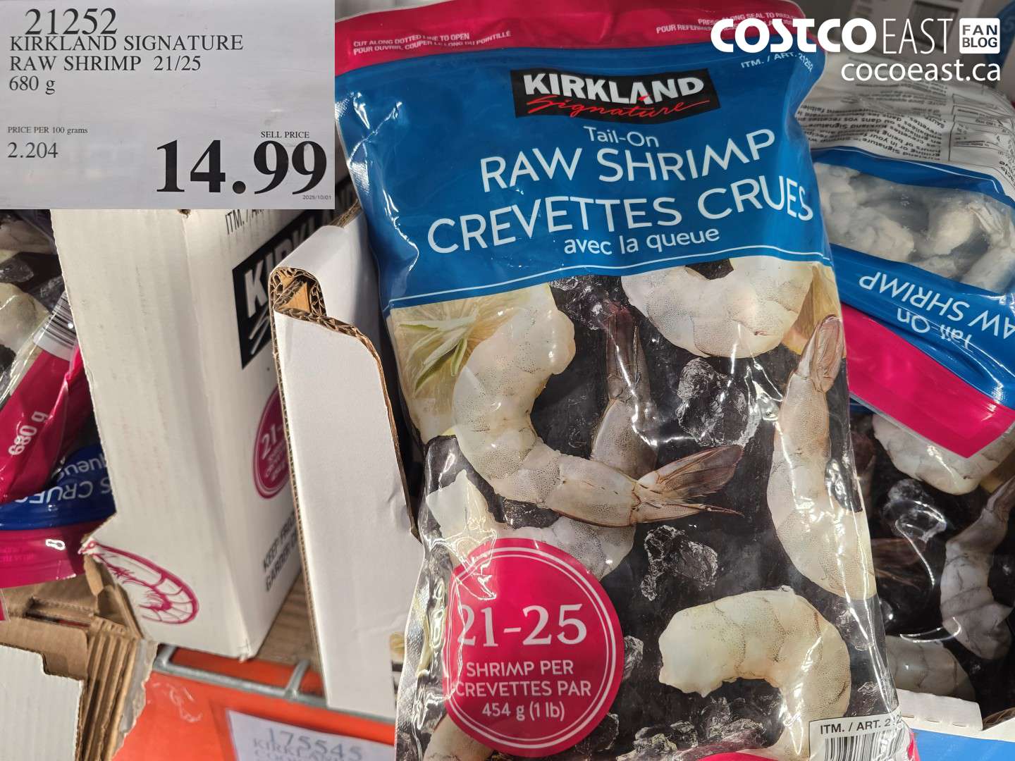 221252 KIRKLAND SIGNATURE RAW SHRIMP 21/25 680 g $14.99