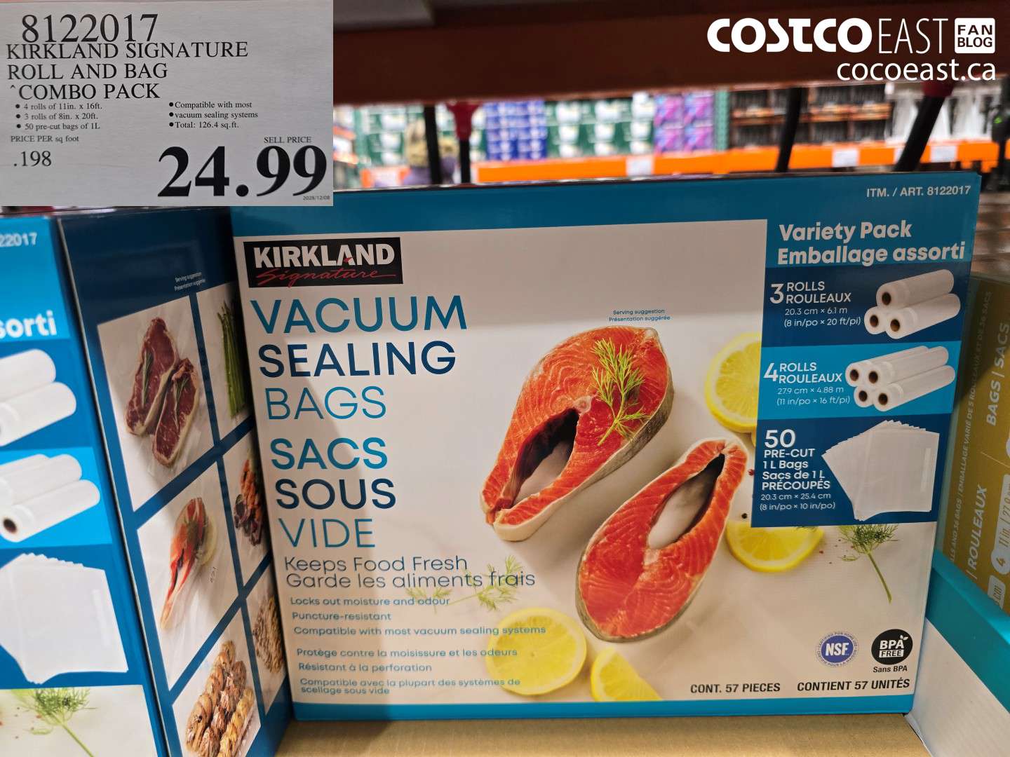 8122017 KIRKLAND SIGNATURE ROLL AND BAG COMBO PACK $24.99