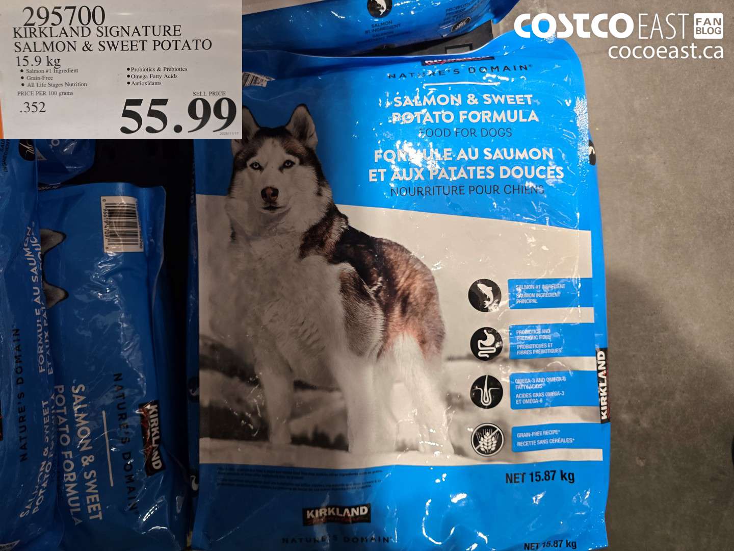 295700 KIRKLAND SIGNATURE SALMON & SWEET POTATO 15.9 KG $55.99