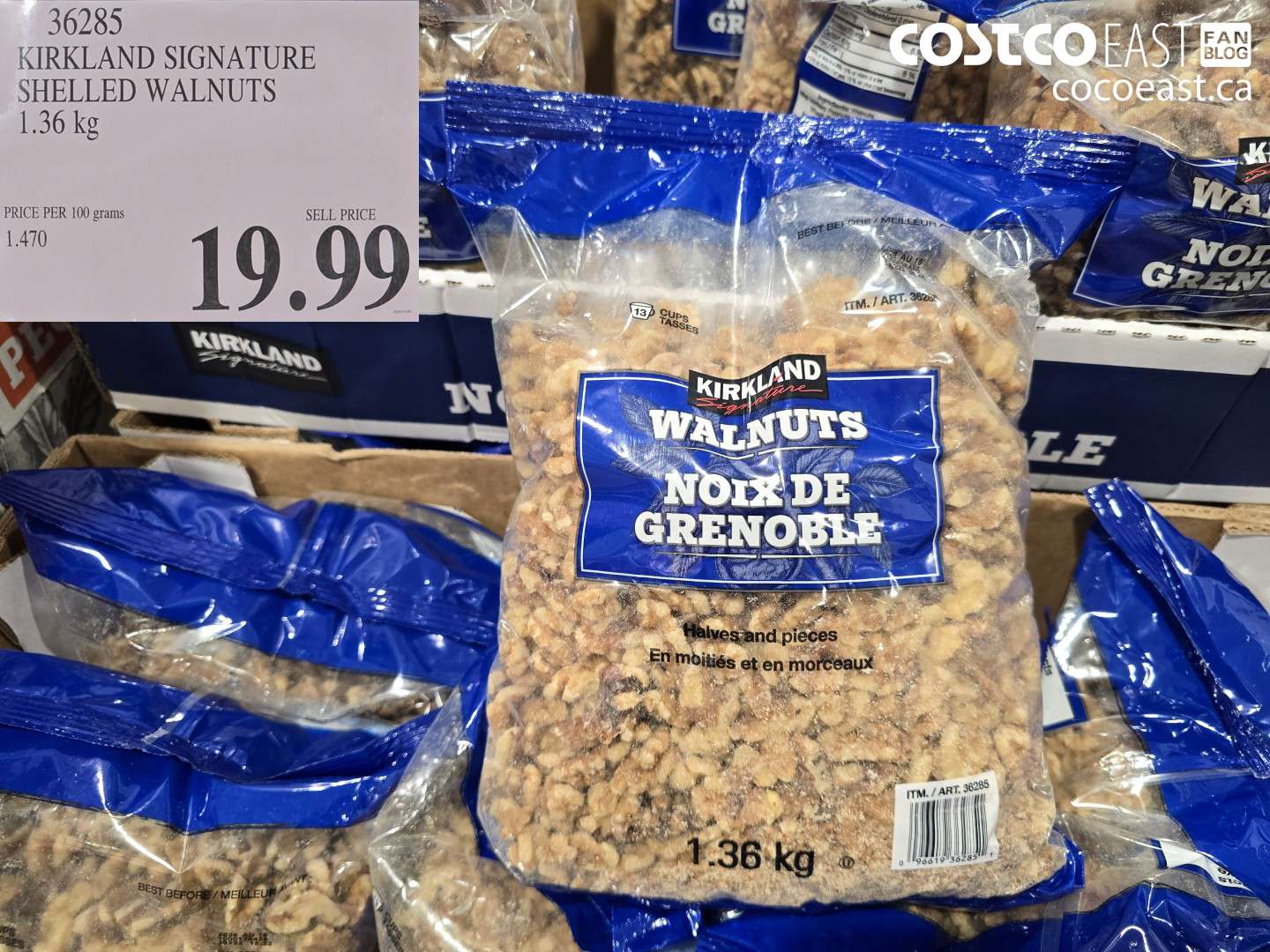 36285 KIRKLAND SIGNATURE SHELLED WALNUTS 1.36 KG $19.99