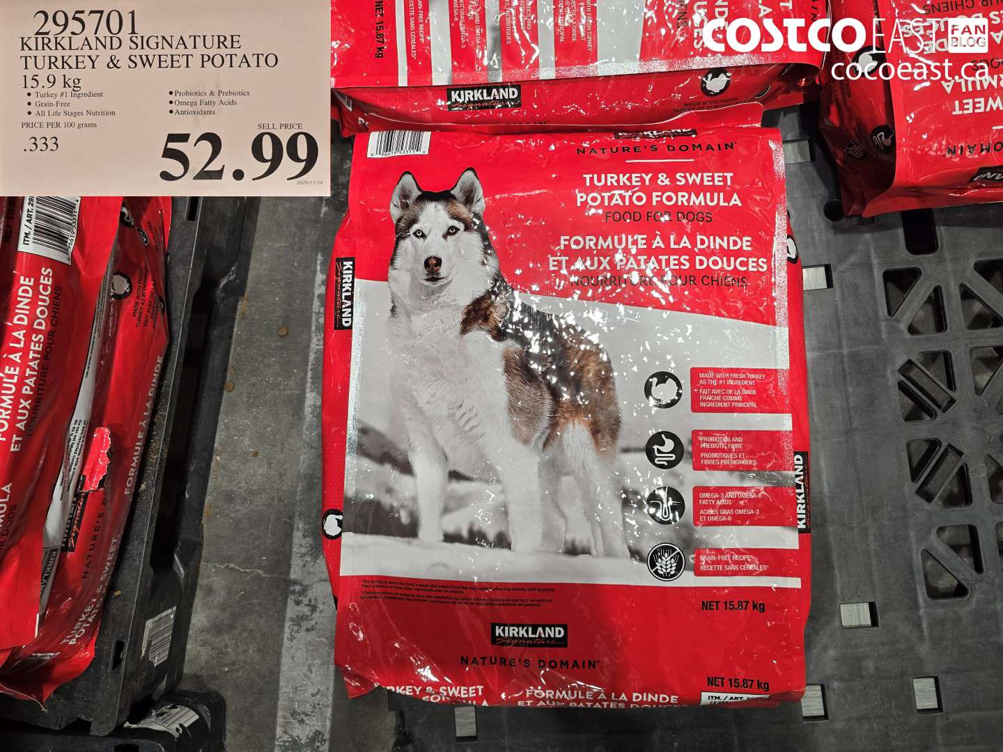 295701 KIRKLAND SIGNATURE TURKEY & SWEET POTATO 15.9 KG $52.99