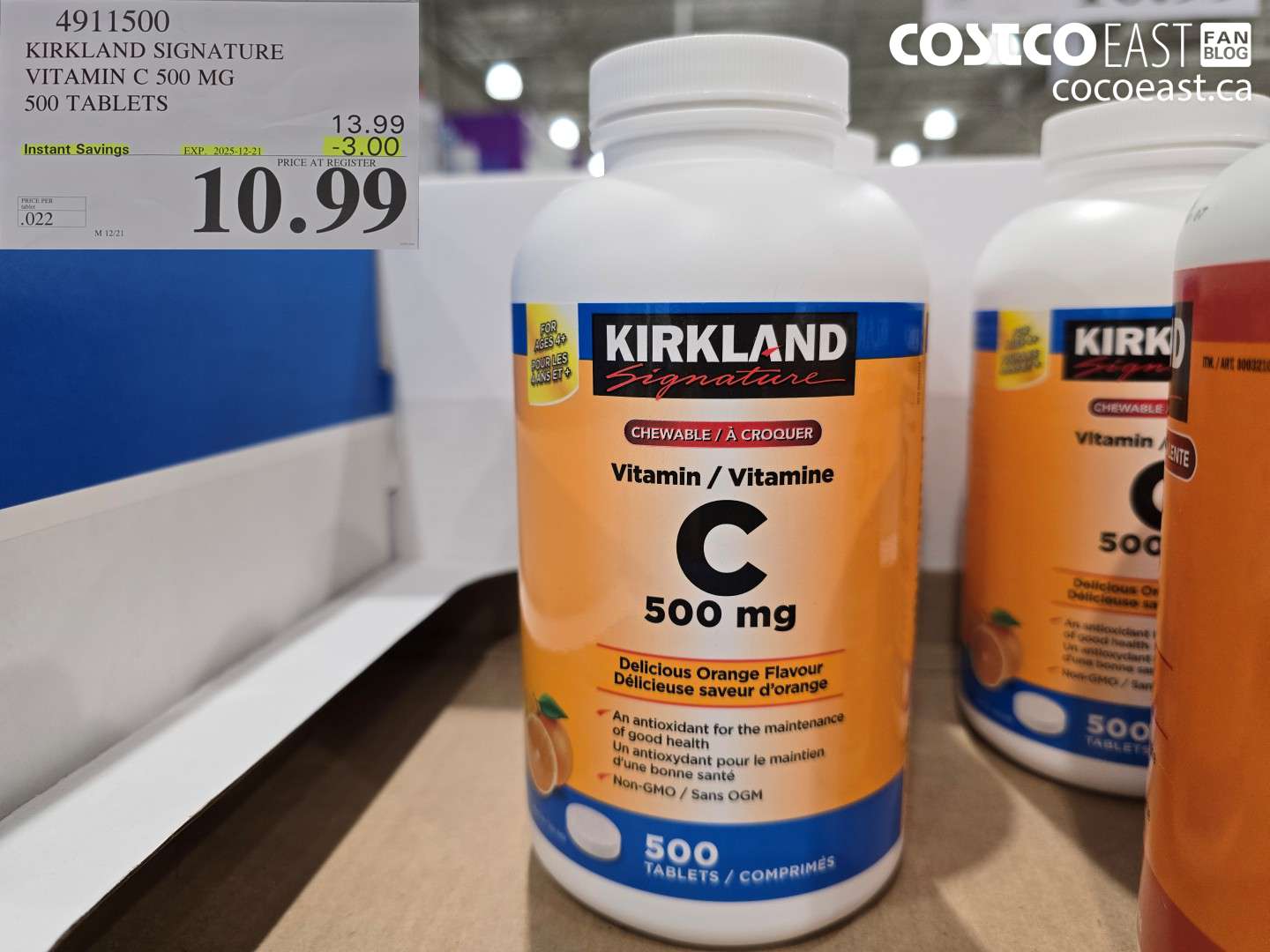 4911500 KIRKLAND SIGNATURE VITAMIN C 500 MG 500 TABLETS ($3.00 INSTANT SAVINGS EXPIRES ON 2025-12-21) $10.99