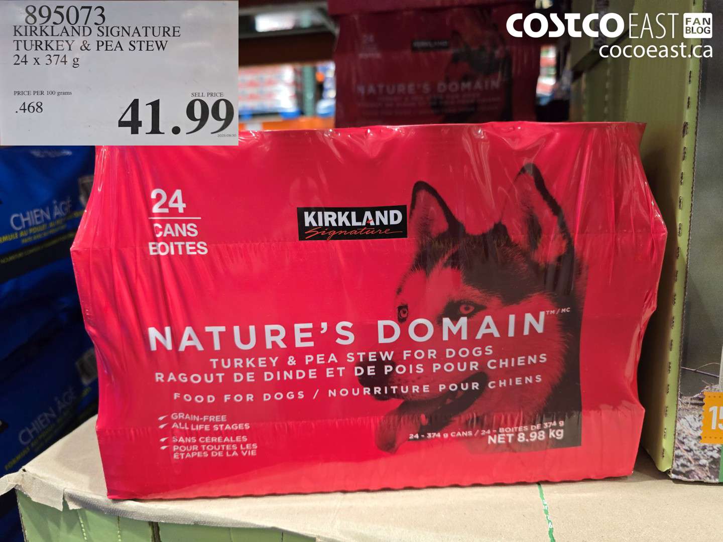895073 KIRKLAND SIGNATURE WET DOG FOOD 24x 374 g $41.99
